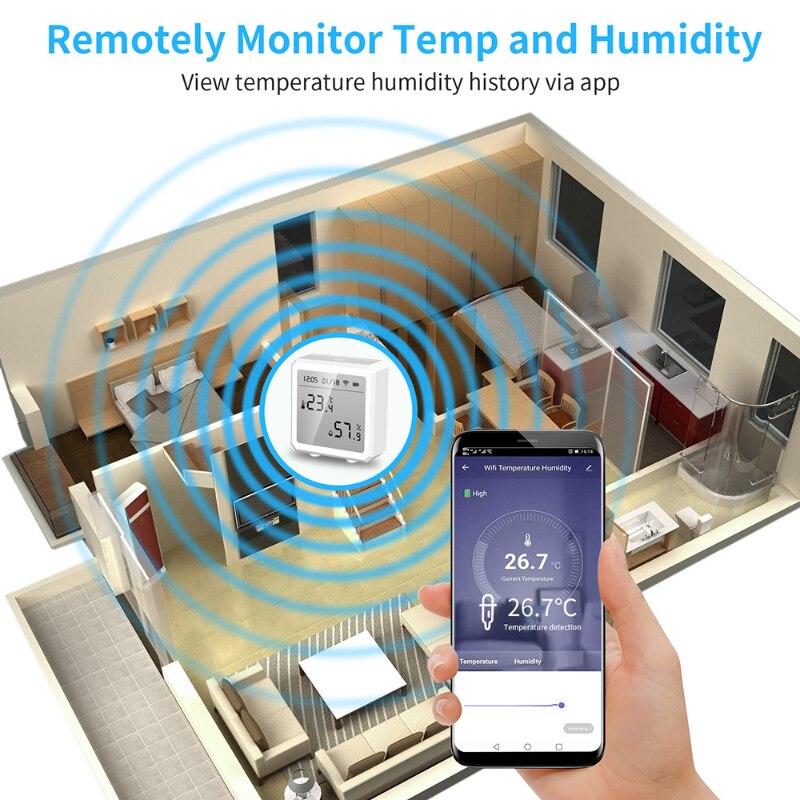 Tuya WiFi Temperature Sensor Thermometer Detector Smart Life App