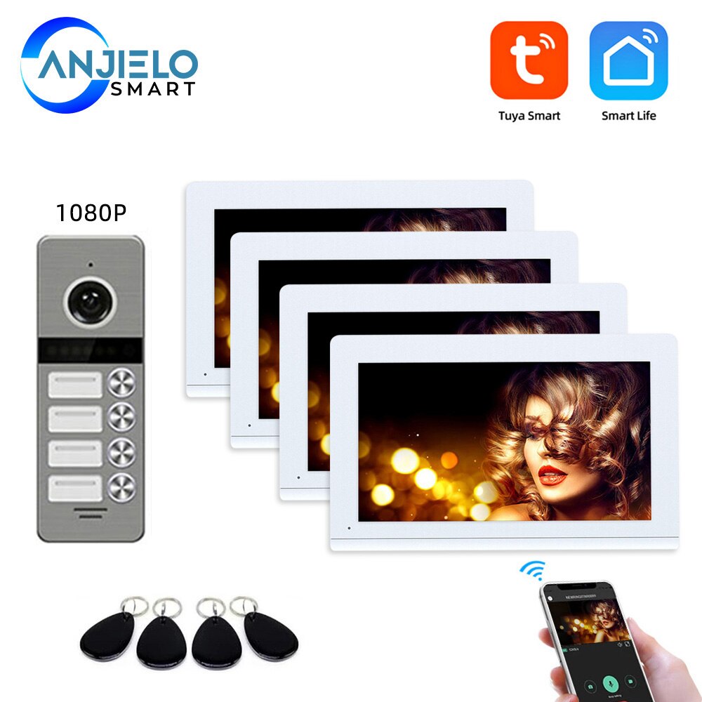 Tuya Wifi Smart Video Intercom System Interphone Security Doorbell  Multiple 10-inch Screens Weatherproof For Home Apartment