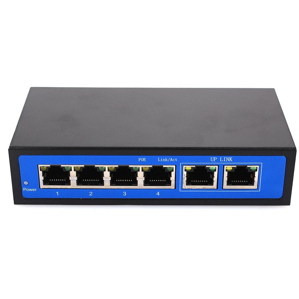 Universal POE Ethernet Switch IP Phone Home Router 4+2 Ports RJ45 250M Wireless AP Enterprise Networking CCTV Security IP camera