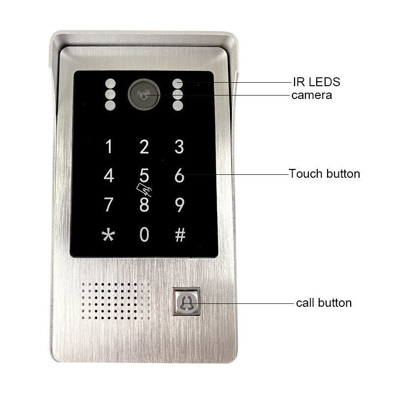 Video Door Phone IP Door Bell 1.0 MP with POE High Resolution Outside Doorbell Call Panel IP65 Waterproof Support Password+Swipe