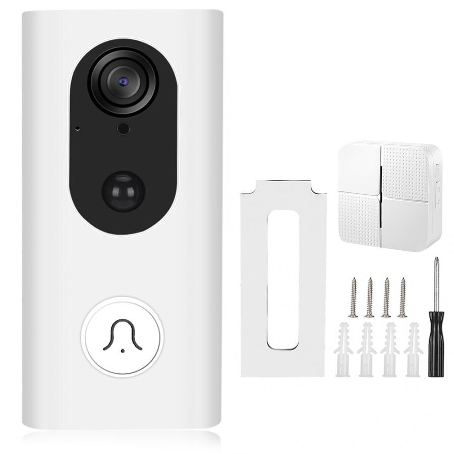 WiFi Video Doorbell HD Security Camera Tuya Smart APP Compatible with Alexa and Google, Motion Detection Night Vision Door Bell
