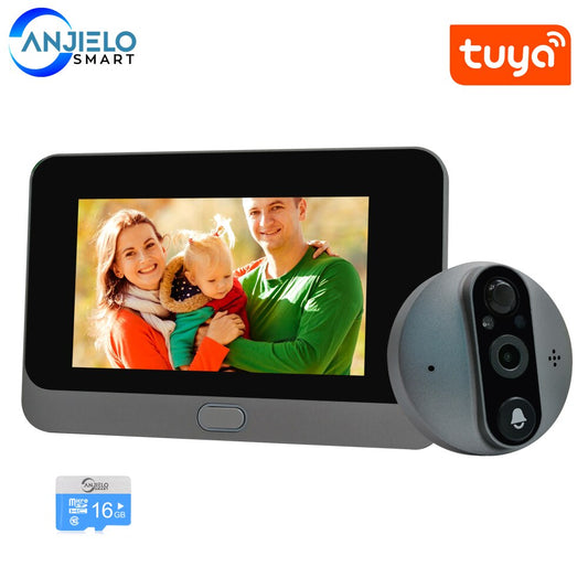 Interphone vidéo WiFi pour maison sans fil sonnette vidéo judas avec caméra Tuya Smart Home vidéo-oeil WiFi interphones pour appartement 