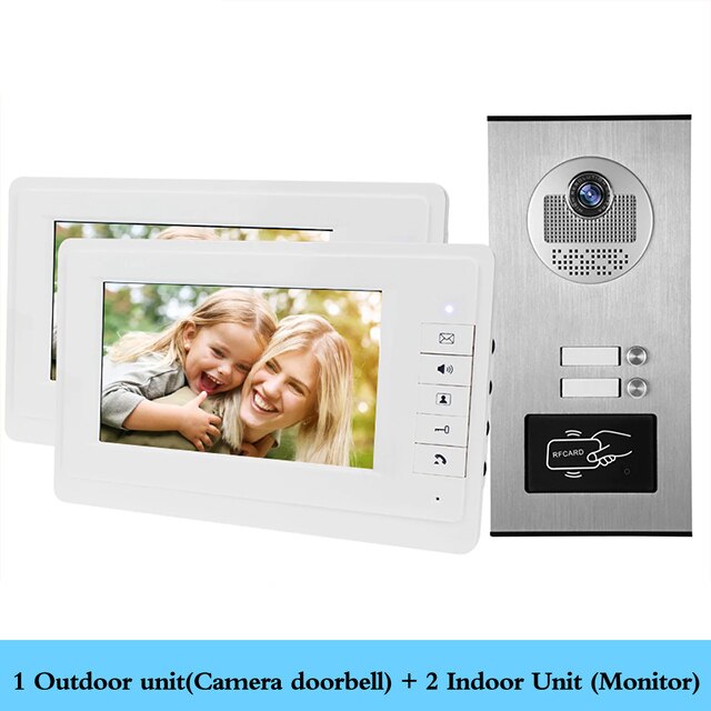 Video Doorphone 2-Wires Video Intercom System 7-inch Color Monitor