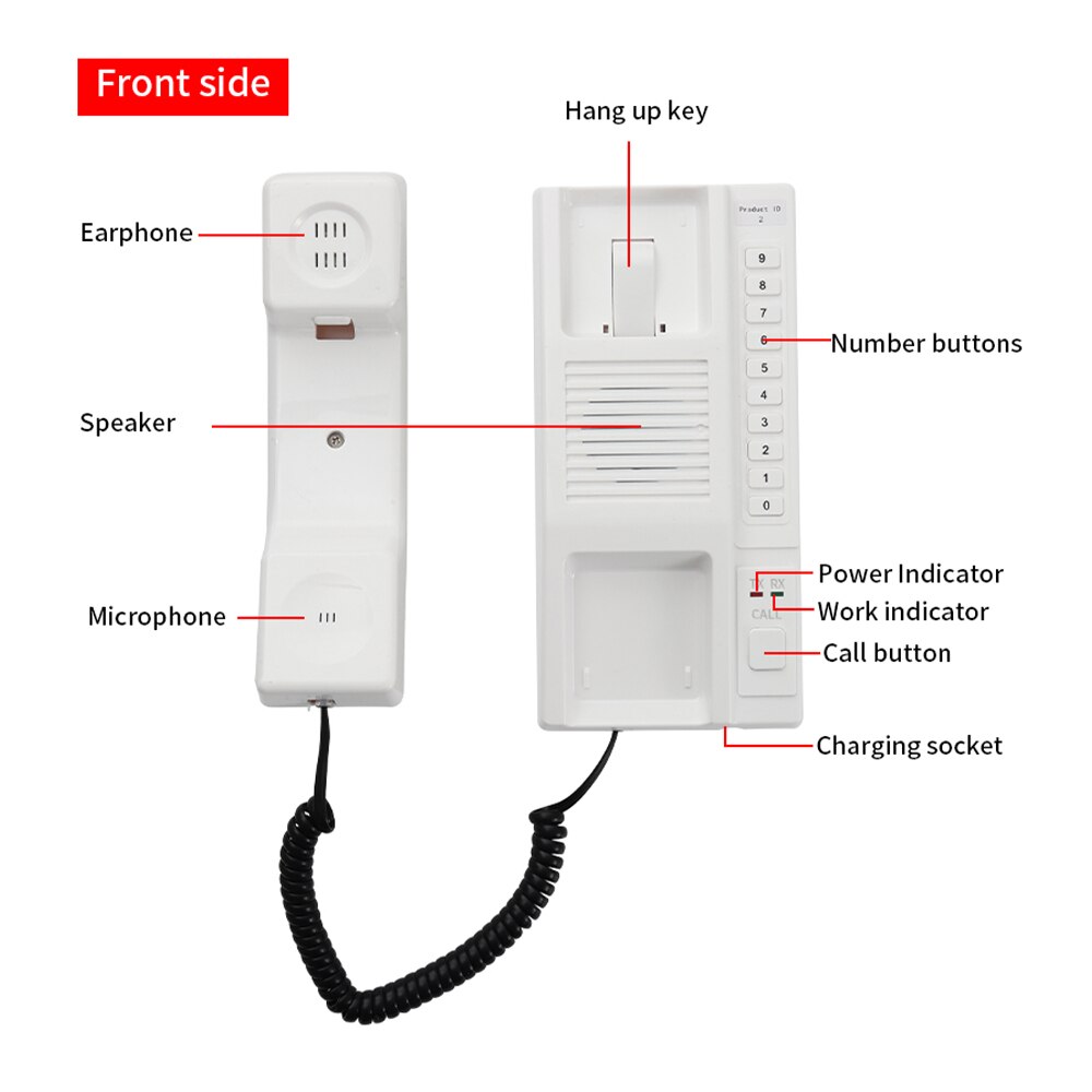 Intercom Phone Machine Wireless Intercom System Secure Interphone Handsets Expandable for Wa ...