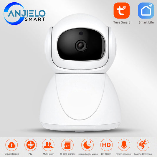 Tuya Smart 3MP WIFI Wireless Camera 360-degree Panoramic Monitor 2 Way Intercom Phone Remote Control Home Security Protection