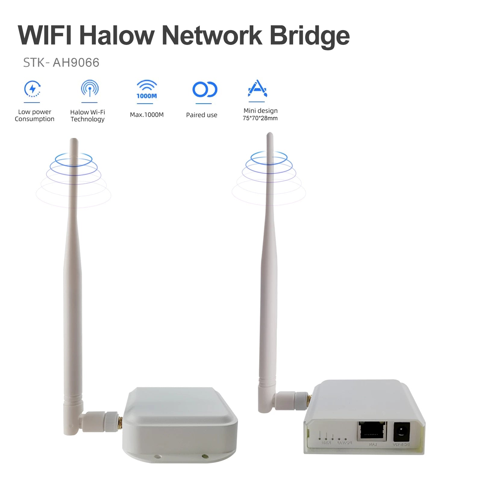 1to4 WIFI HaLow Bridge Kit Outdoor Long Distance UP to 1000 meters  Transmitter Receiver - 69066 / 1 to 1 / China