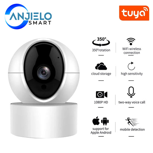 Tuya Smart 350° PTZ HD Camera 2MP Indoor color dome CCTV Camera with WiFi Home Security Alarm System Surveillance Cameras